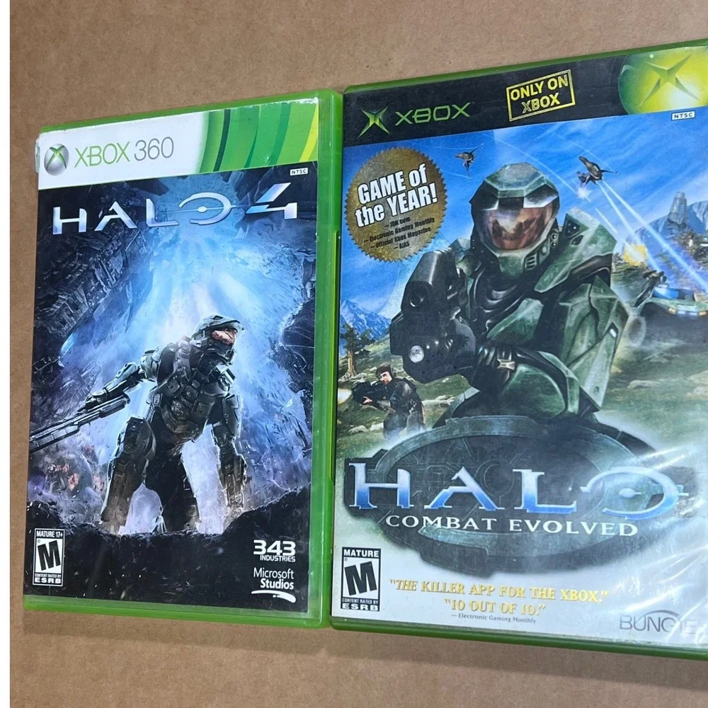 Halo Combat Evolved Original Xbox & Halo 4 Xbox‎ 360 Game Bundle Lot CIB